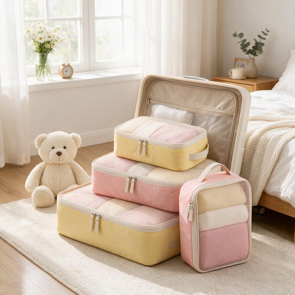 Pastel Mesh Packing Cubes, 4-Piece Set — travel lifestyle