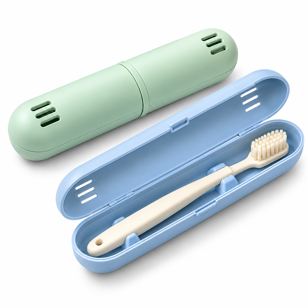 Travel Toothbrush Cases & Toothbrush, 3-Piece Set — close-up