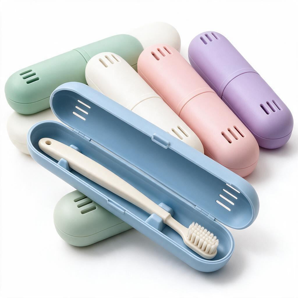 Travel Toothbrush Cases & Toothbrush, 3-Piece Set — color styling