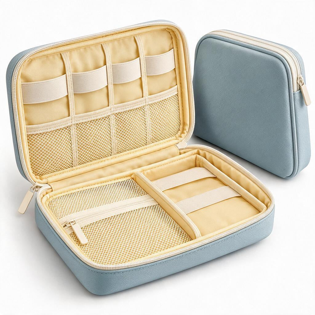 Travel Tech Organizer & Matching Pouch — color styling