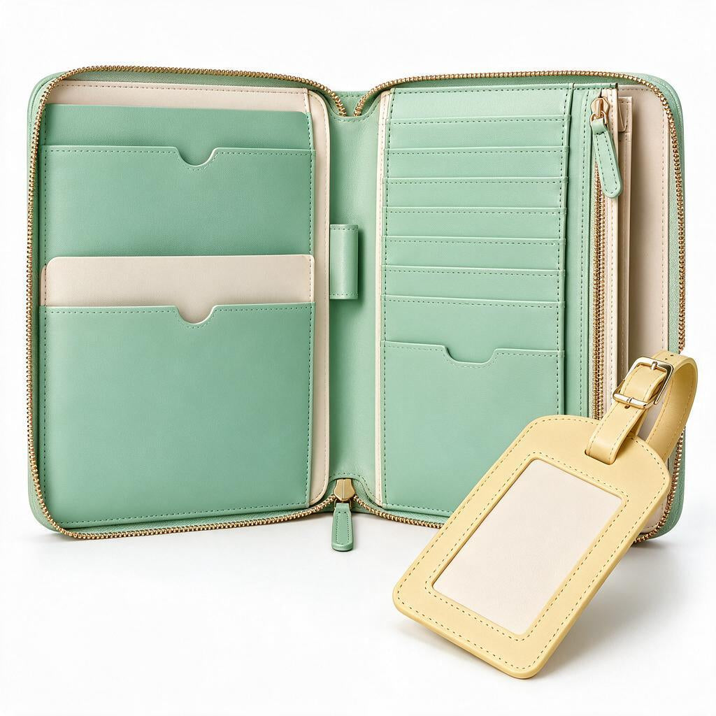 Travel Document Wallet & Luggage Tag — color styling