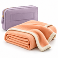 Apricot Travel Blanket with Zip Carry Pouch — feature details
