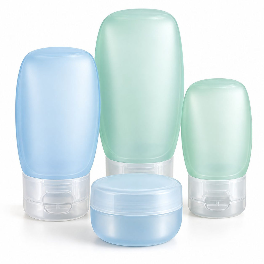 Pastel Refillable Travel Bottles & Jar, 4-Piece Set — product view