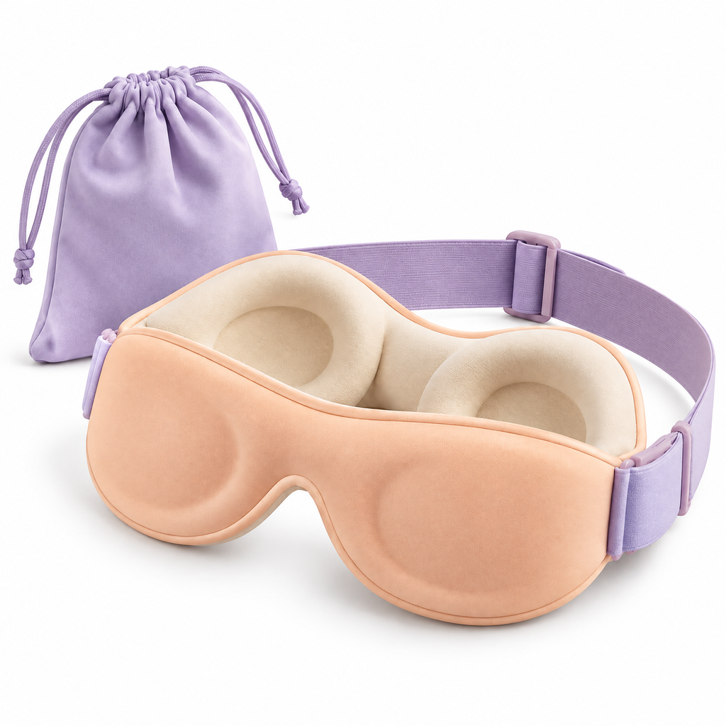 Contoured Sleep Mask with Carry Pouch — close-up